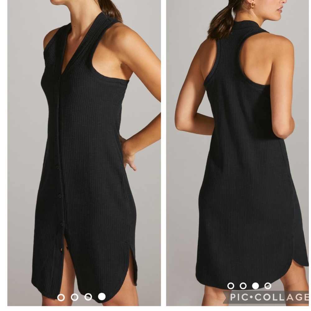 NWT Daily Practice by Anthropologie Ribbed Midi Dress in Black Size: S